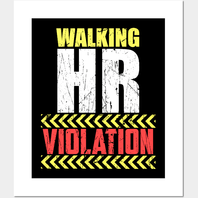 Vintage Walking HR Violation HR Human Resources Nigh Wall Art by artbooming